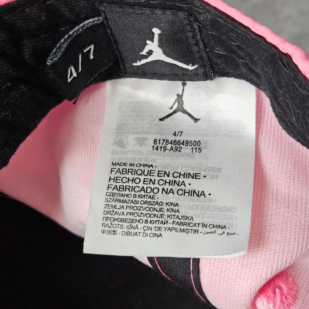 Jordan Jumpman Pink Black 23 Embossed Adjustable Cap Girls Size 4-7
